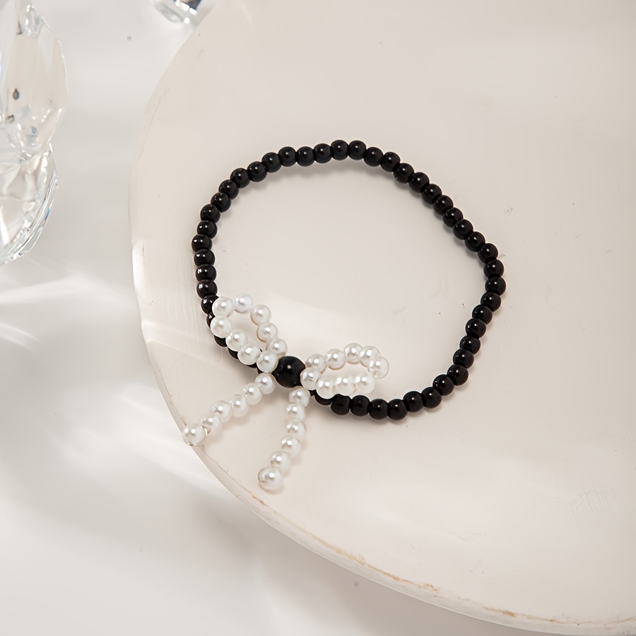 Women's Beaded Bracelet with Bow & Personalized Design